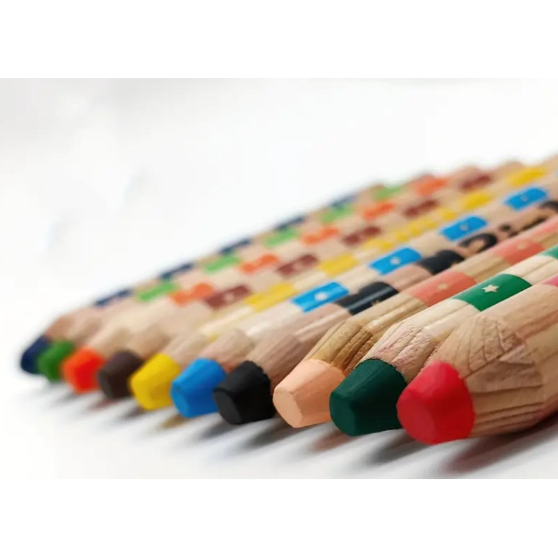 Thick, wooden, easy-to-clean, and washable pencils. Thick, wooden, easy-to-clean, and washable pencils.