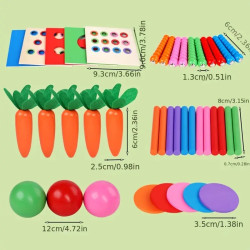 Educational wooden Montessori box (6 games in 1)