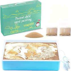 Creative sand art set with illuminated table
