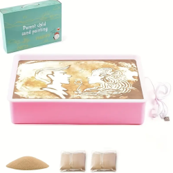 Creative sand art set with illuminated table