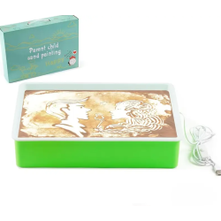 Creative sand art set with illuminated table