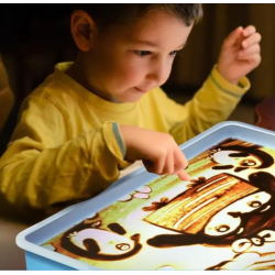 Creative sand art set with illuminated table