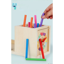 Attīstošā koka Montessori kaste (6 spēles 1 komplektā)